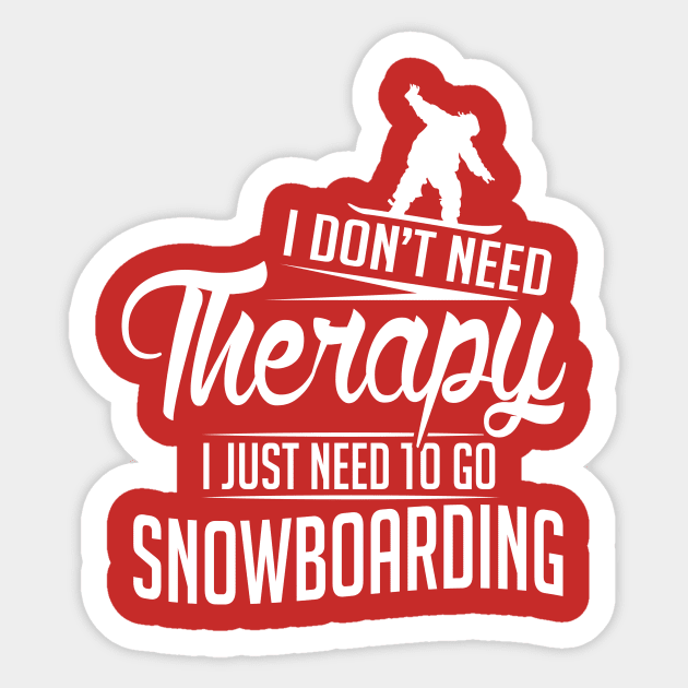 I just need to go snowboarding (white) Sticker by nektarinchen